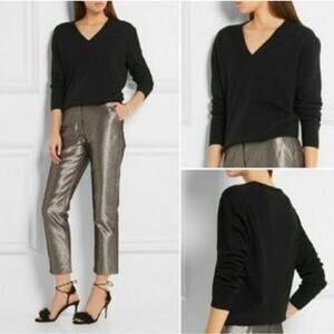 J. Crew 100% Merino Wool Boyfriend V-Neck Sweater Size Large Minimalist Boho